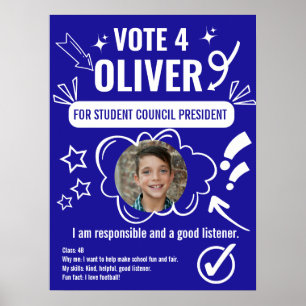 Schulrats-Wahlplakat-Vorlage für Kinder Poster