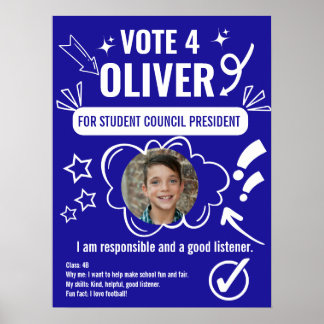 Schulrats-Wahlplakat-Vorlage für Kinder Poster