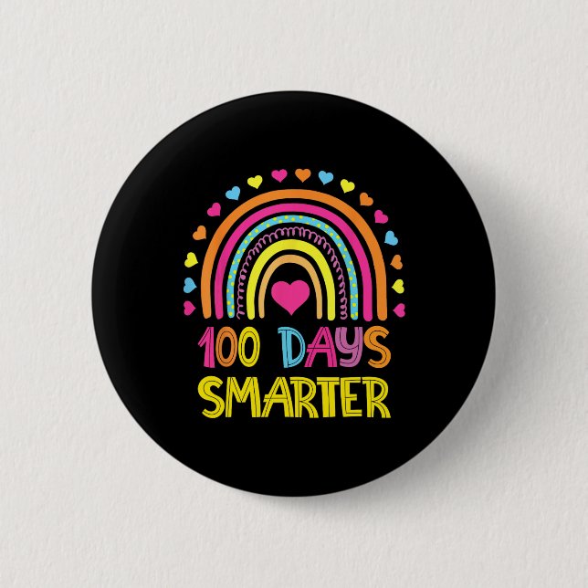 Schulregenbogen 100 Tage intelligenter Kindergarte Button (Vorderseite)
