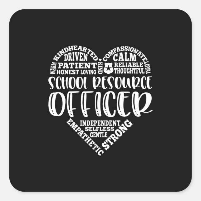 Schulressortbeauftragter, sro, security quadratischer aufkleber (Vorderseite)