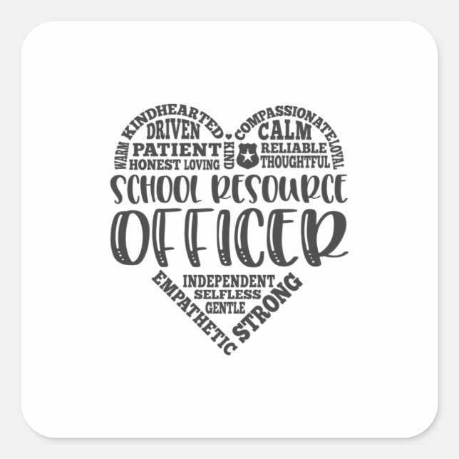 Schulressortbeauftragter, sro, security quadratischer aufkleber (Vorderseite)