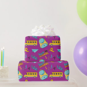 Schulrucksack - Nahtlose Packpapier-Freude Geschenkpapier
