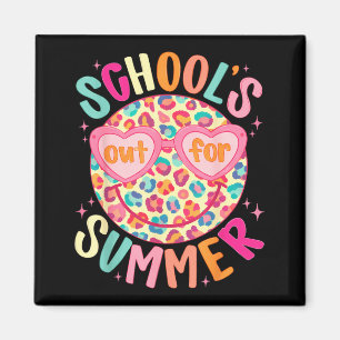 Schulschluss für den Sommer Retro-Lächeln Gesicht Magnet