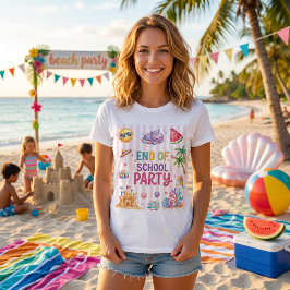 Schulschluss-Party-Streifen T-Shirt