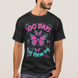 Schulschmetterlingsmädchen fliegen 100 Tage T-Shirt