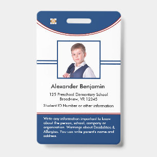 Schulschüler Junge Mädchen ID-Ausweis Ausweis