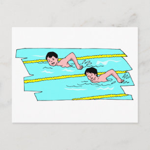 Schulschwimmwettbewerb Postkarte
