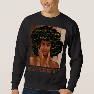 Schulsekretärin Afrikanische Frauen Messy Bun Blac Sweatshirt