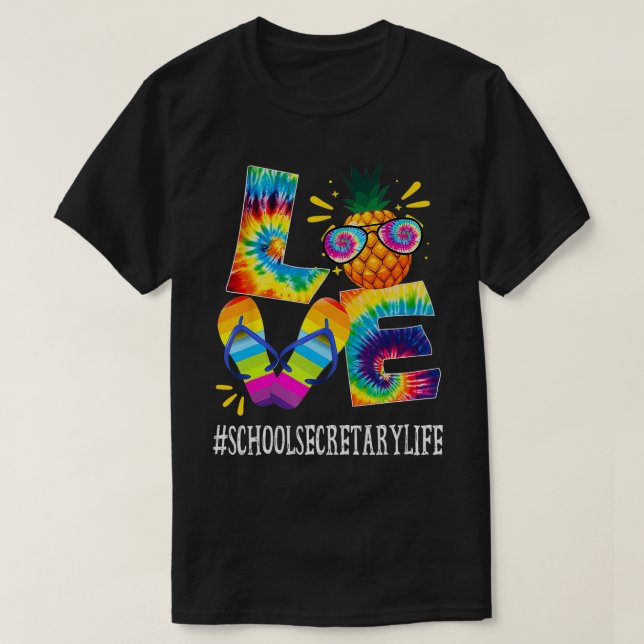 Schulsekretärin Liebe Ananas Sommer außer Dienst T T-Shirt (Design vorne)