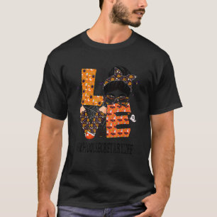 Schulsekretärin Liebe Messy Bun Pumpkin Women Hall T-Shirt