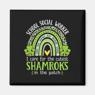 Schulsozialarbeiter Shamrocks St Patricks Day Soz Magnet