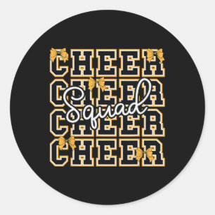 Schulsport Cheerleader Cheerleading Gelber Bogen C Runder Aufkleber