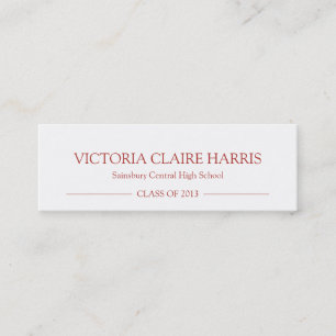 Schulstolz-Abschlusseinsatz-Namenskartenrot Telefonnummerkarte