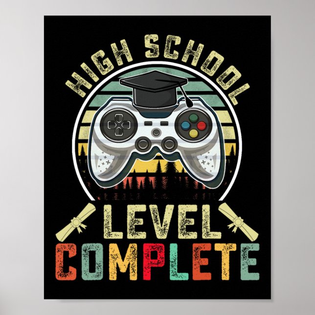 Schulstufe - Abschluss-Geschenk der Gamer School Poster (Vorne)