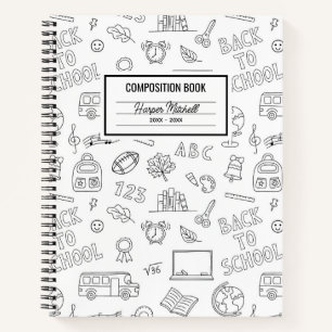 Schulsymbole für benutzerdefinierte Notebook-Zusam Notizbuch