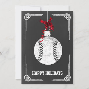 Schultafel-Baseballspieler-Weihnachtskarten Feiertagskarte