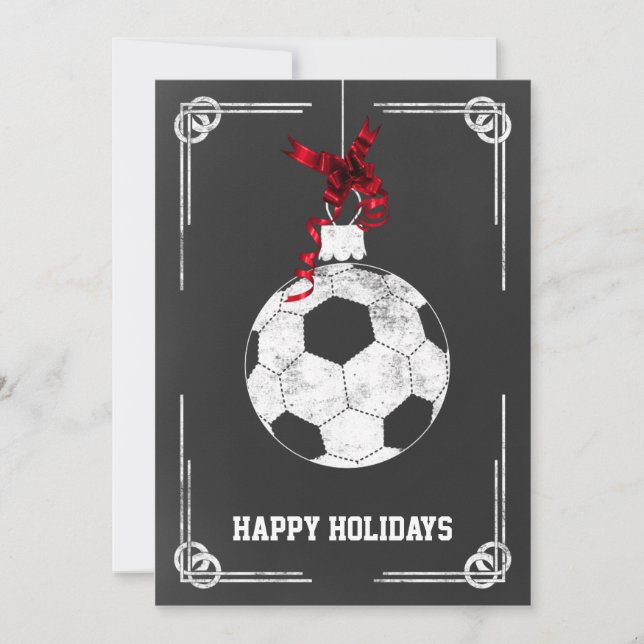 Schultafel-Fußballspieler-Weihnachtskarten Feiertagskarte (Vorderseite)