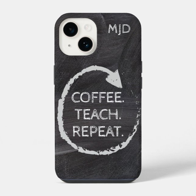 Schultafel-Phrasen-Monogramm  iPhone Hülle (Rückseite)