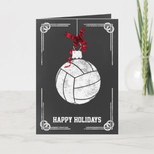Schultafel-Volleyballspieler-Weihnachtskarten Feiertagskarte