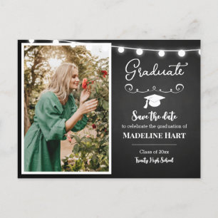 Schultafellichter Vintage Absolvent   Termin merke Postkarte