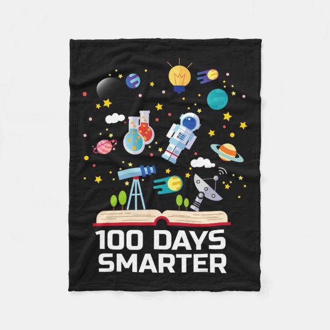 Schultag 100 Tage intelligenter Bücher Platz über  Fleecedecke (Vorderseite)