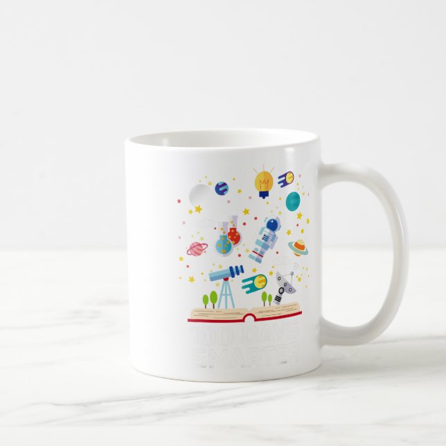 Schultag 100 Tage intelligenter Bücher Platz über  Kaffeetasse (Rechts)
