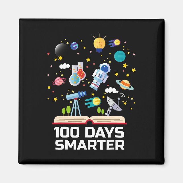 Schultag 100 Tage intelligenter Bücher Platz über  Magnet (Vorne)