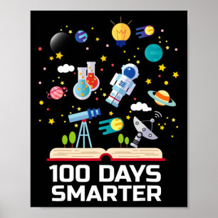 Schultag 100 Tage intelligenter Bücher Platz über Poster