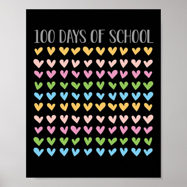 Schultag 100. Vintag Teacher Retro Poster (Vorne)