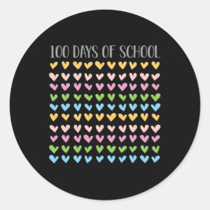 Schultag 100. Vintag Teacher Retro Runder Aufkleber