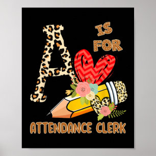 Schultag Angestellter Leopard Blume Tee Poster
