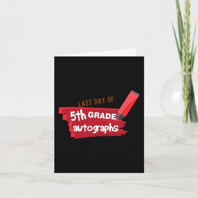 Schultag Autograph Elementarstufe 5. Klasse Karte (Vorderseite)