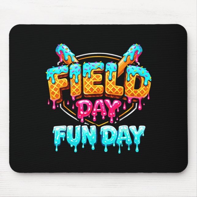 Schultag Baseball-Tropf-Spaßtag Eiscreme Schule Mousepad (Vorne)