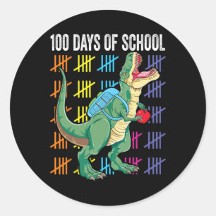 Schultag für Kleinkinder T-rex Runder Aufkleber
