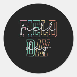 Schultag Happy Field Day T-Shirt Lehrer Leben Runder Aufkleber