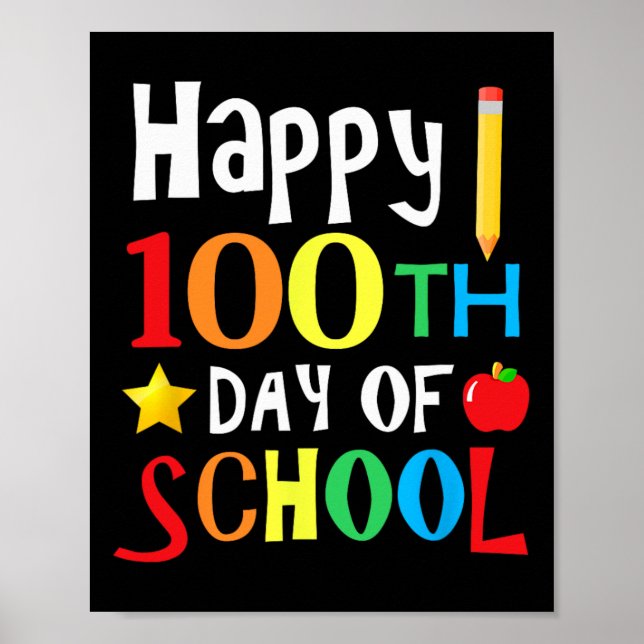 Schultag Kinder 100 Tage 8 Poster (Vorne)