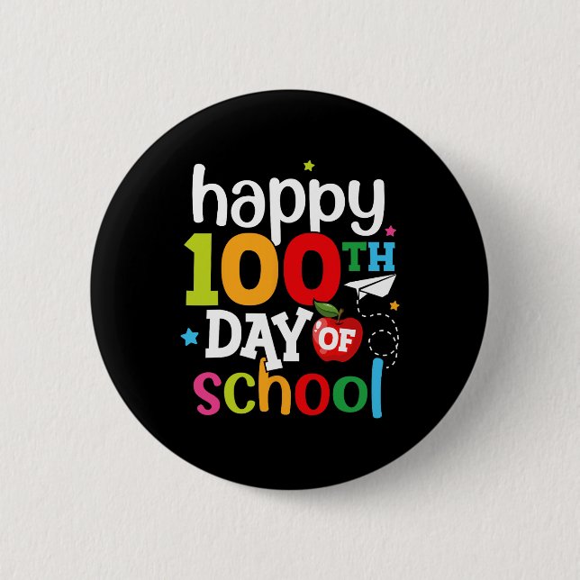 Schultag Lehrer Kinder Mädchen Jungen glücklich 10 Button (Vorderseite)