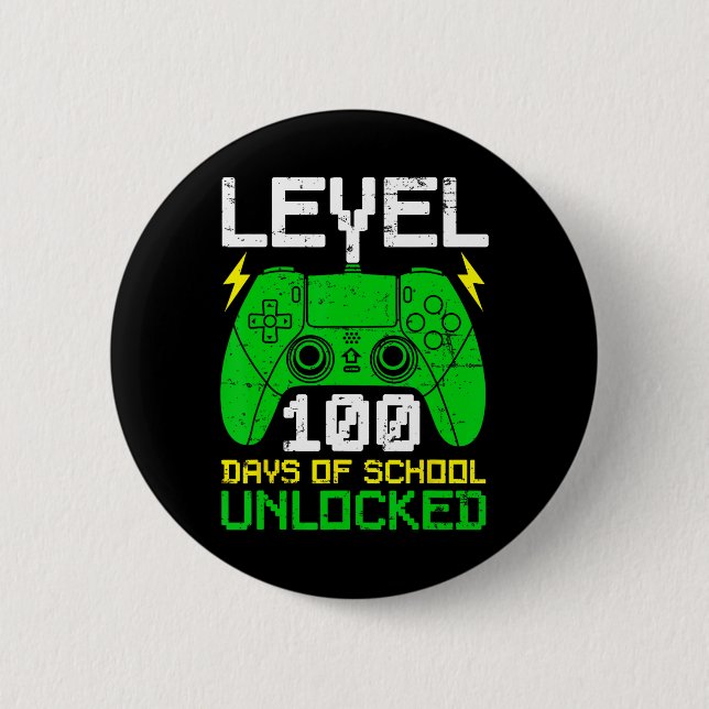 Schultag Mädchen Kinder 100 Tage Schule Button (Vorderseite)