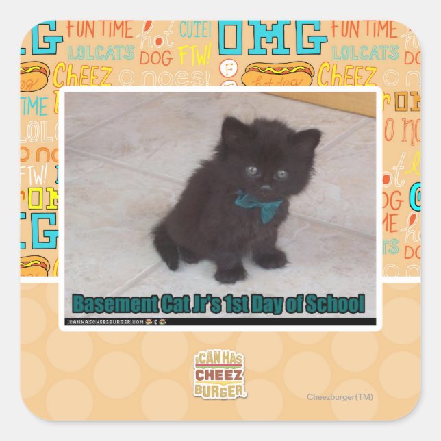 Schultag Quadratischer Aufkleber (Vorderseite)