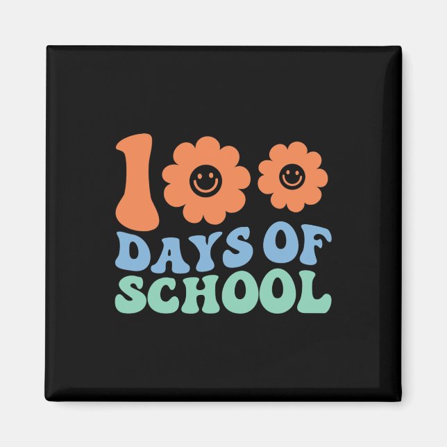 Schultage 70er Retro Groovy Lehrer Student Magnet (Vorne)