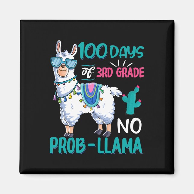 Schultage Nr. Probllama Llama 3. Klasse Teache Magnet (Vorne)