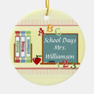 Schultage Personalisierter Lehrer Runde Ornament