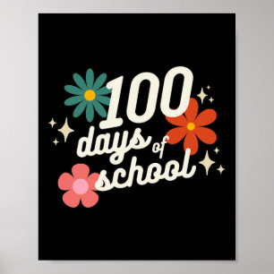 Schultage Retro Lehrer Kindergarten Poster