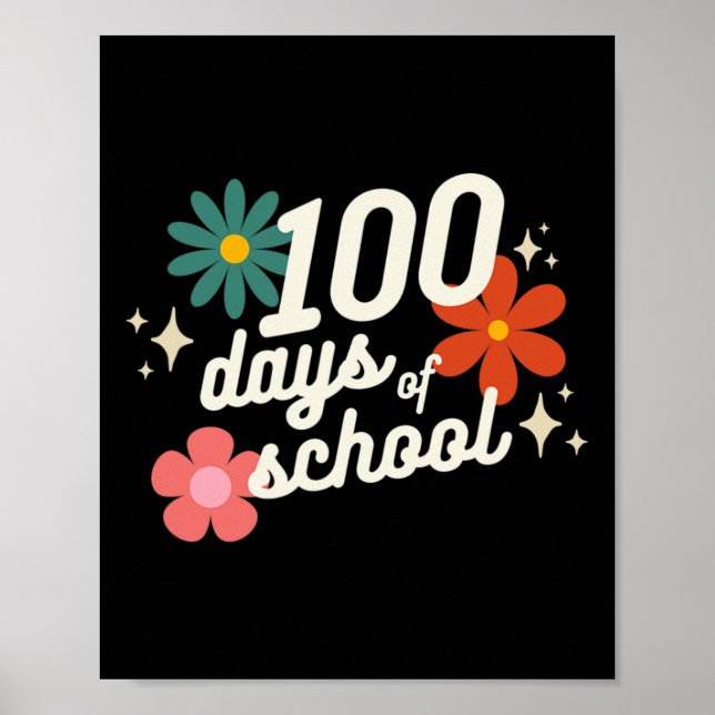 Schultage Retro Lehrer Kindergarten Poster (Vorne)
