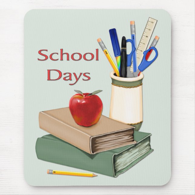 Schultage Stillleben Mousepad (Vorne)