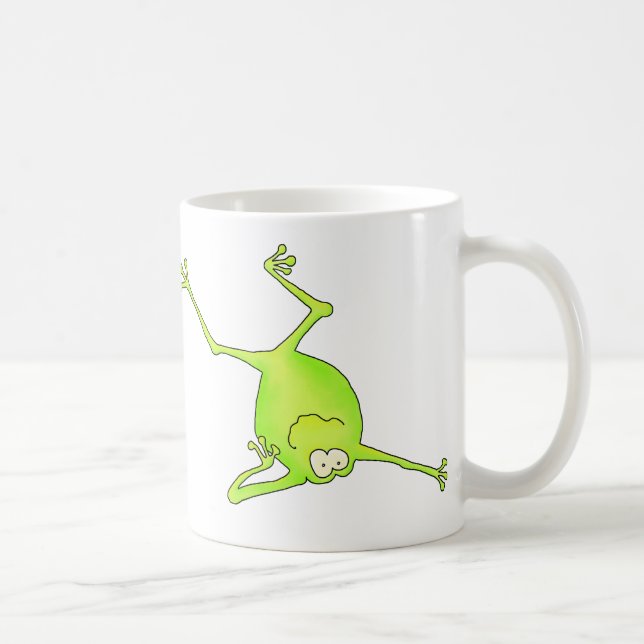 Schulter-Stand-Yoga-Frosch Kaffeetasse (Rechts)