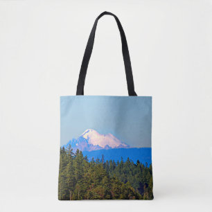 Schulter-Tasche, blau, Bergszene, Schnee