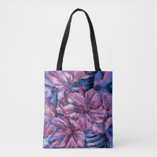 Schulter-Tasche, Kirschblüten blau