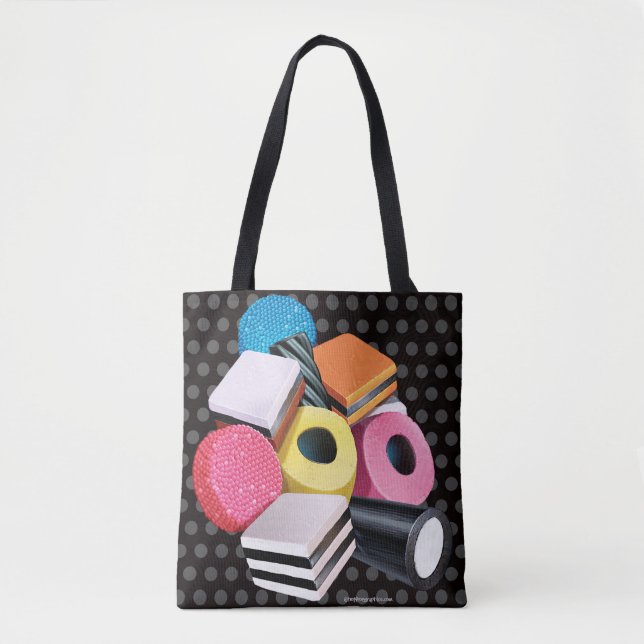 Schultertasche. Candy Allsorts Kaskade (Vorderseite)