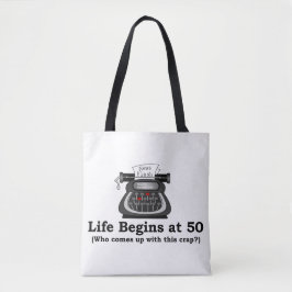 Schultertasche "Das Leben beginnt mit 50"